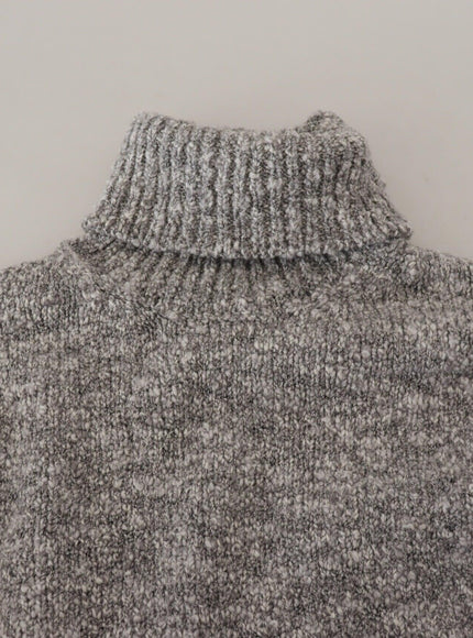 Dolce & Gabbana Gray Wool Knit Turtleneck Pullover Sweater