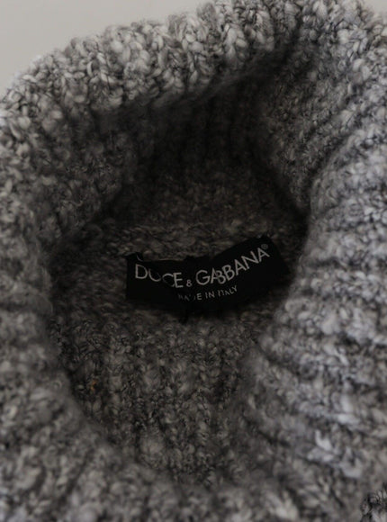 Dolce & Gabbana Gray Wool Knit Turtleneck Pullover Sweater
