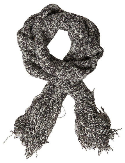 Dolce & Gabbana Gray Wool Knitted Neck Wrap Foulard Scarf - Ellie Belle