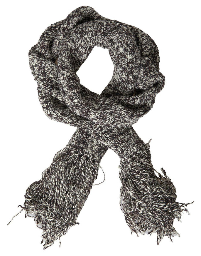 Dolce & Gabbana Gray Wool Knitted Neck Wrap Foulard Scarf - Ellie Belle