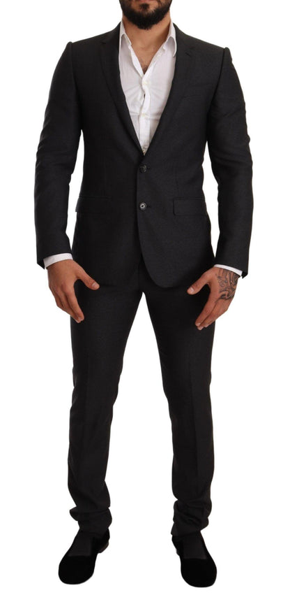 Dolce & Gabbana Gray Wool MARTINI Slim Fit Set Suit - Ellie Belle