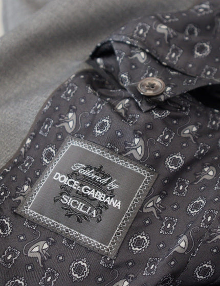 Dolce & Gabbana Gray Wool Silk Slim Fit Jacket Blazer - Ellie Belle