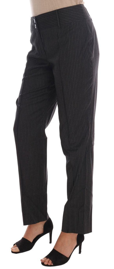 Dolce & Gabbana Gray Wool Stretch Slim Pants