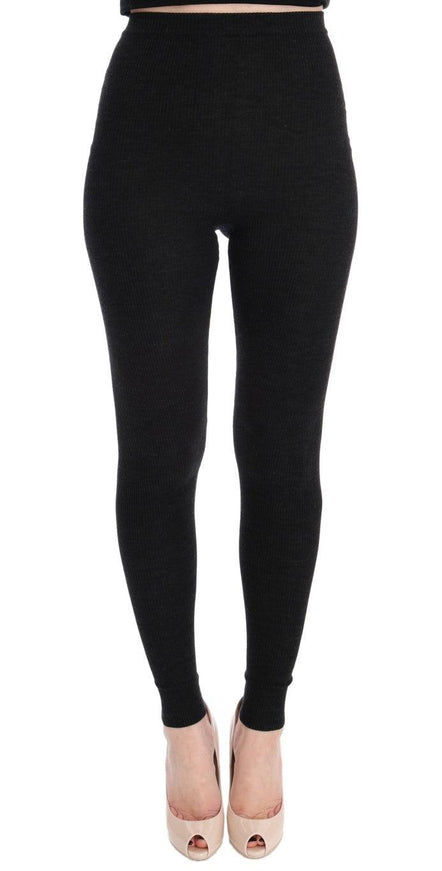 Dolce & Gabbana Gray Wool Stretch Tights