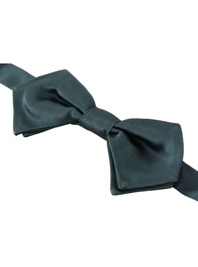 Dolce & Gabbana Green 100% Silk Adjustable Neck Papillon Tie - Ellie Belle