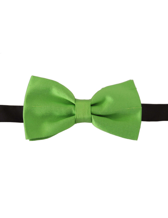 Dolce & Gabbana Green 100% Silk Adjustable Neck Papillon Tie Men - Ellie Belle