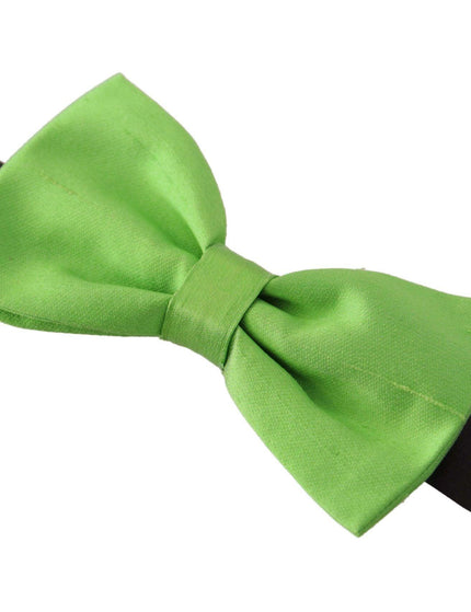 Dolce & Gabbana Green 100% Silk Adjustable Neck Papillon Tie Men - Ellie Belle