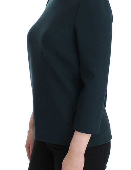 Dolce & Gabbana Green 3/4 sleeve wool blouse - Ellie Belle