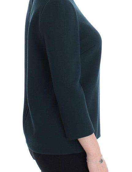 Dolce & Gabbana Green 3/4 sleeve wool blouse - Ellie Belle