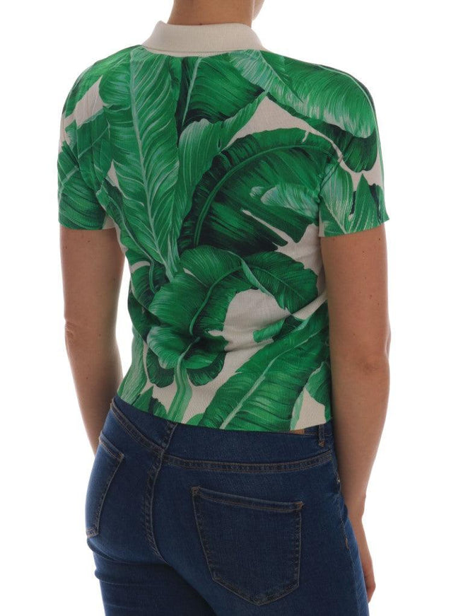 Dolce & Gabbana Green Banana Leaf Polo T-shirt