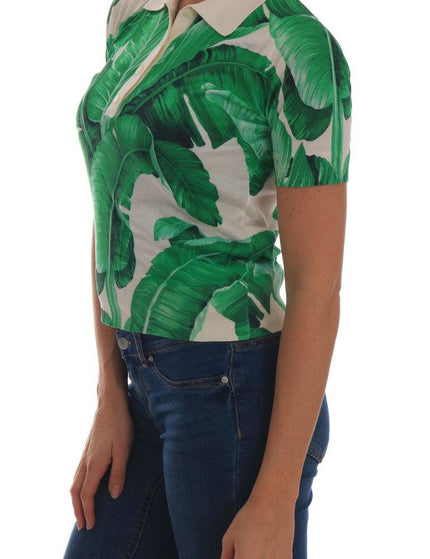 Dolce & Gabbana Green Banana Leaf Polo T-shirt - Ellie Belle