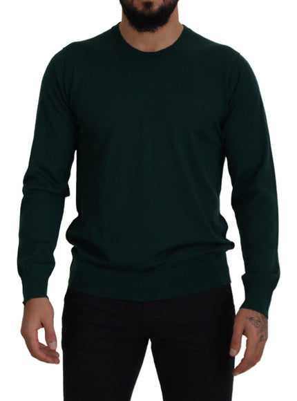 Dolce & Gabbana Green Cashmere Crewneck Pullover Sweater