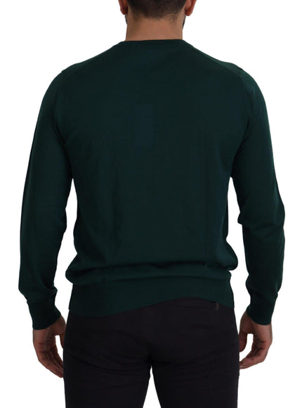 Dolce & Gabbana Green Cashmere Crewneck Pullover Sweater