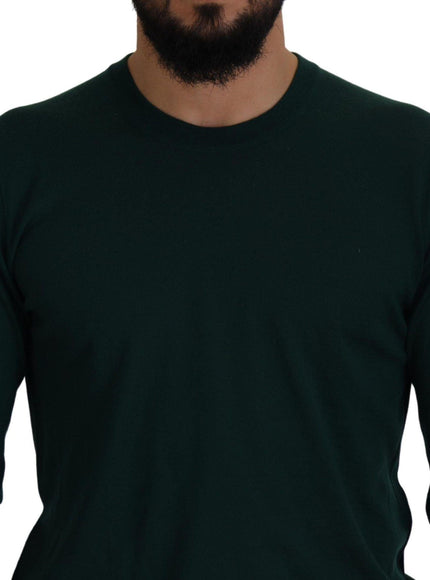 Dolce & Gabbana Green Cashmere Crewneck Pullover Sweater