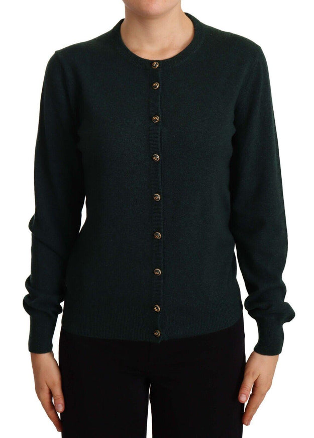 Dolce & Gabbana Green Cashmere DG Buttons Cardigan Sweater - Ellie Belle