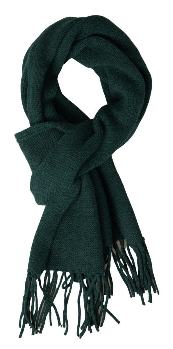 Dolce & Gabbana Green Cashmere Knit Wrap Shawl Fringe Scarf - Ellie Belle