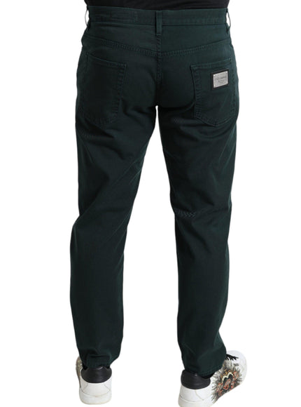 Dolce & Gabbana Green Cotton Stretch Skinny Men Denim Jeans