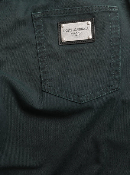 Dolce & Gabbana Green Cotton Stretch Skinny Men Denim Jeans