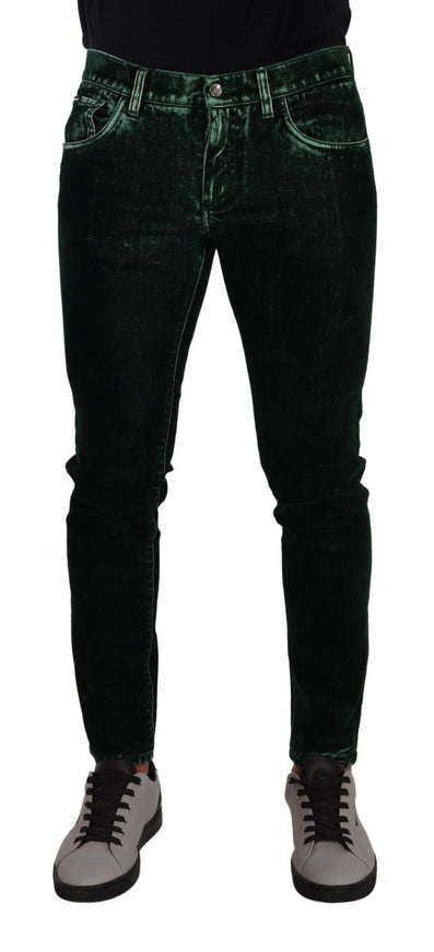 Dolce & Gabbana Green Cotton Stretch Skinny Slim Fit Jeans - Ellie Belle