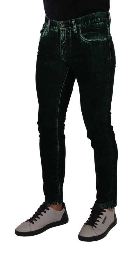 Dolce & Gabbana Green Cotton Stretch Skinny Slim Fit Jeans - Ellie Belle