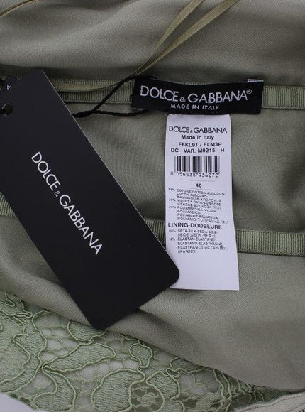 Dolce & Gabbana Green Floral Lace Sheath Maxi Dress - Ellie Belle