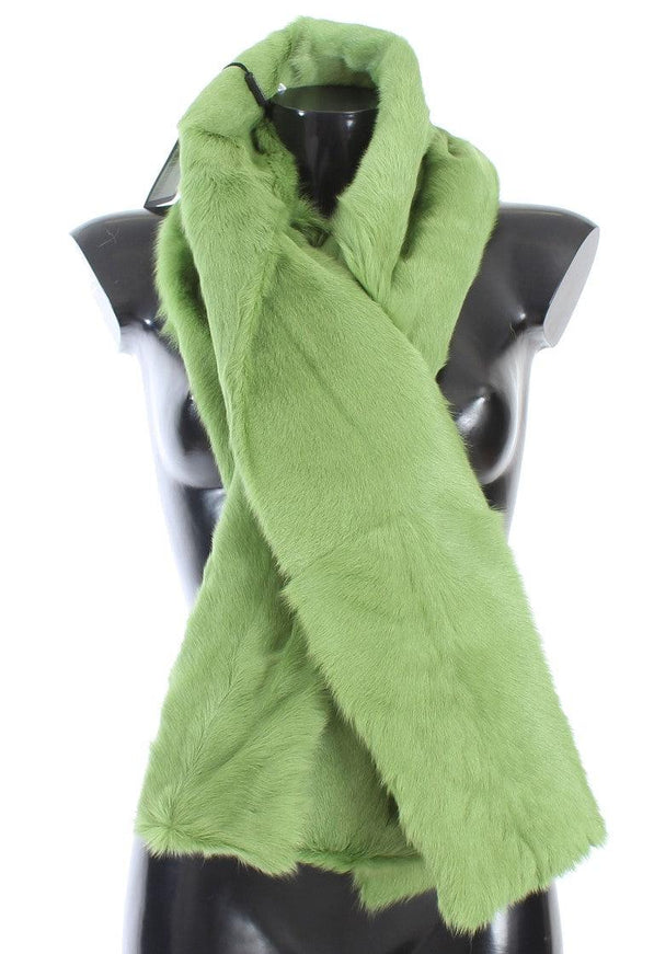 Dolce & Gabbana Green Goat Fur Long Scarf - Ellie Belle