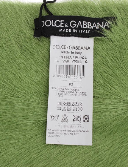 Dolce & Gabbana Green Goat Fur Long Scarf - Ellie Belle