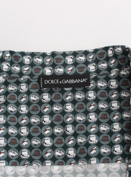 Dolce & Gabbana Green Hat Print Cotton Pajama Shirt Sleepwear - Ellie Belle