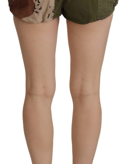 Dolce & Gabbana Green High Waist Hot Pants Cotton Army Shorts - Ellie Belle