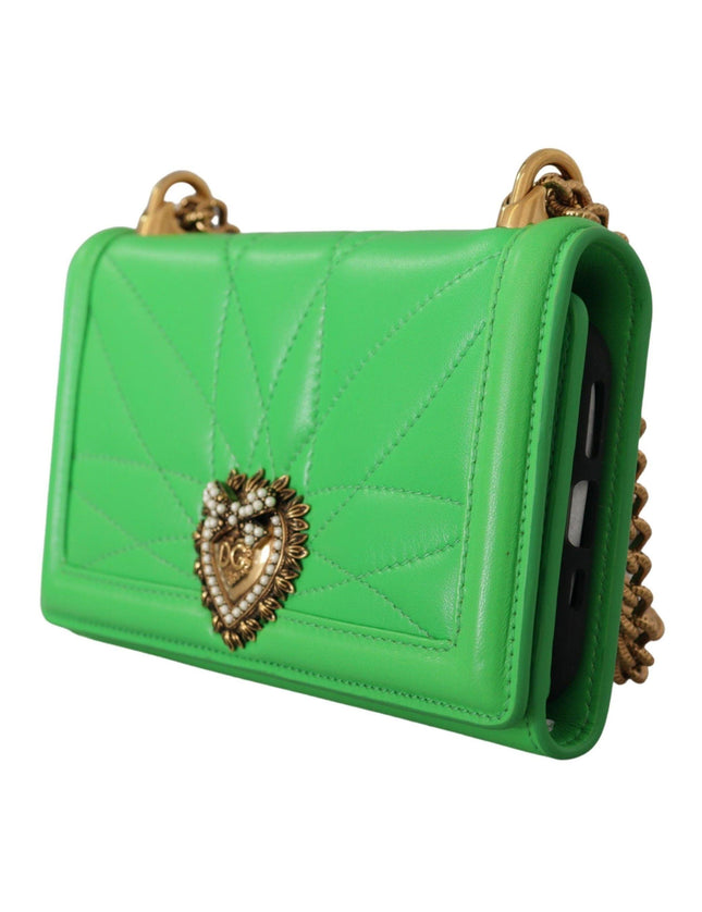 Dolce & Gabbana Green Leather Devotion Cardholder IPHONE 11 PRO Wallet - Ellie Belle