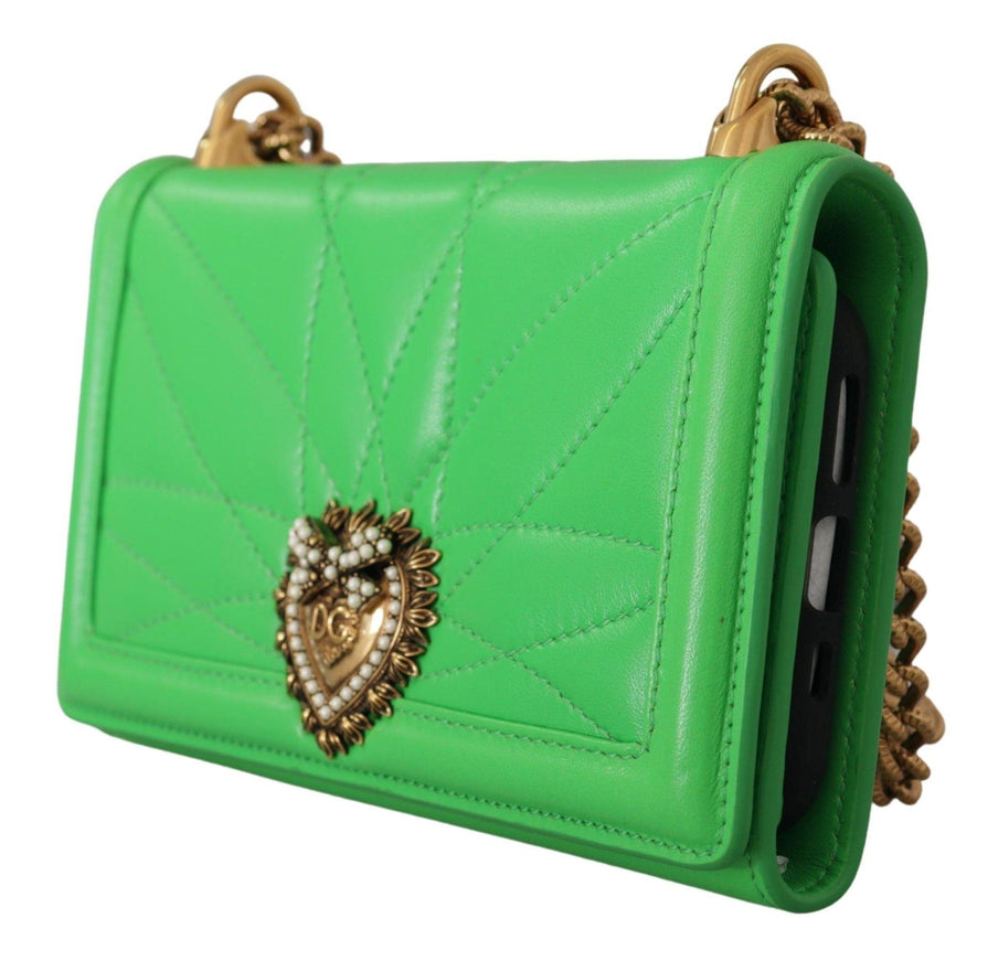 Dolce & Gabbana Green Leather Devotion Cardholder IPHONE 11 PRO Wallet - Ellie Belle