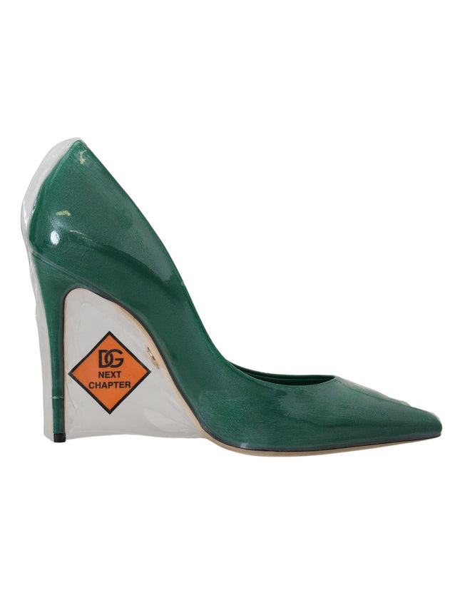 Dolce & Gabbana Green Leather Heels Pumps Plastic Shoes - Ellie Belle