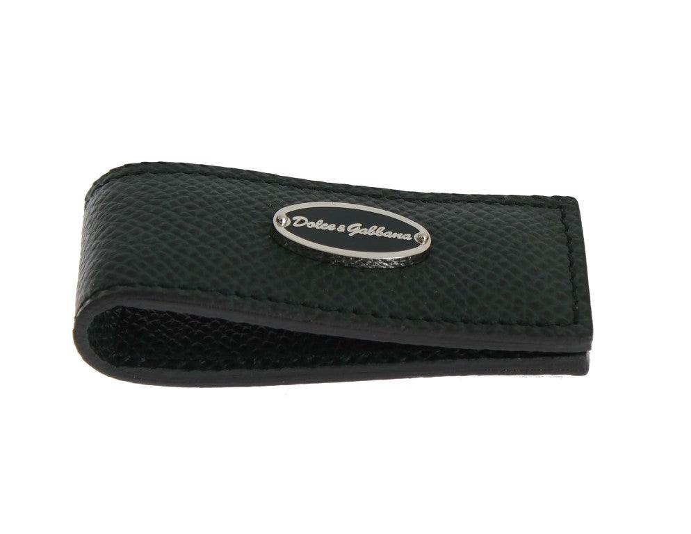 Dolce & Gabbana Green Leather Magnet Money Clip - Ellie Belle