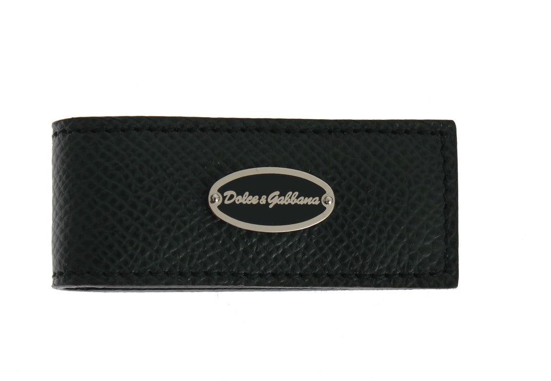 Dolce & Gabbana Green Leather Magnet Money Clip - Ellie Belle