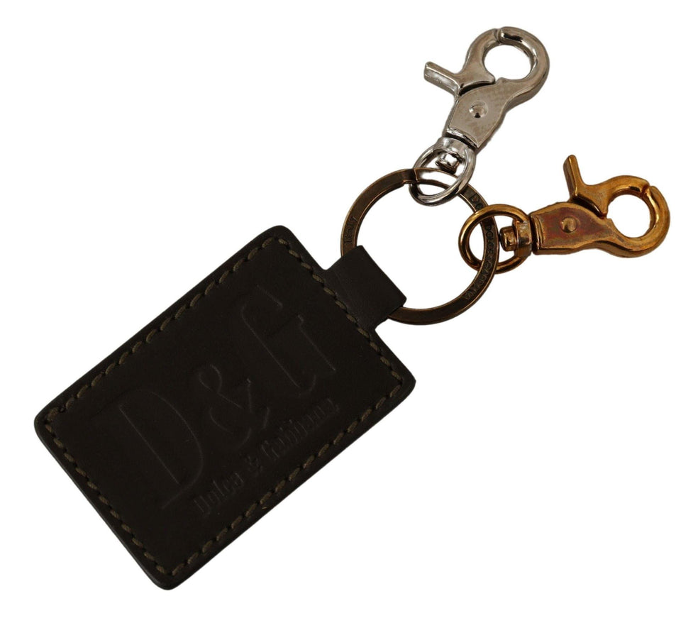 Dolce & Gabbana Green Leather Ring Hook Logo Unisex Keychain - Ellie Belle