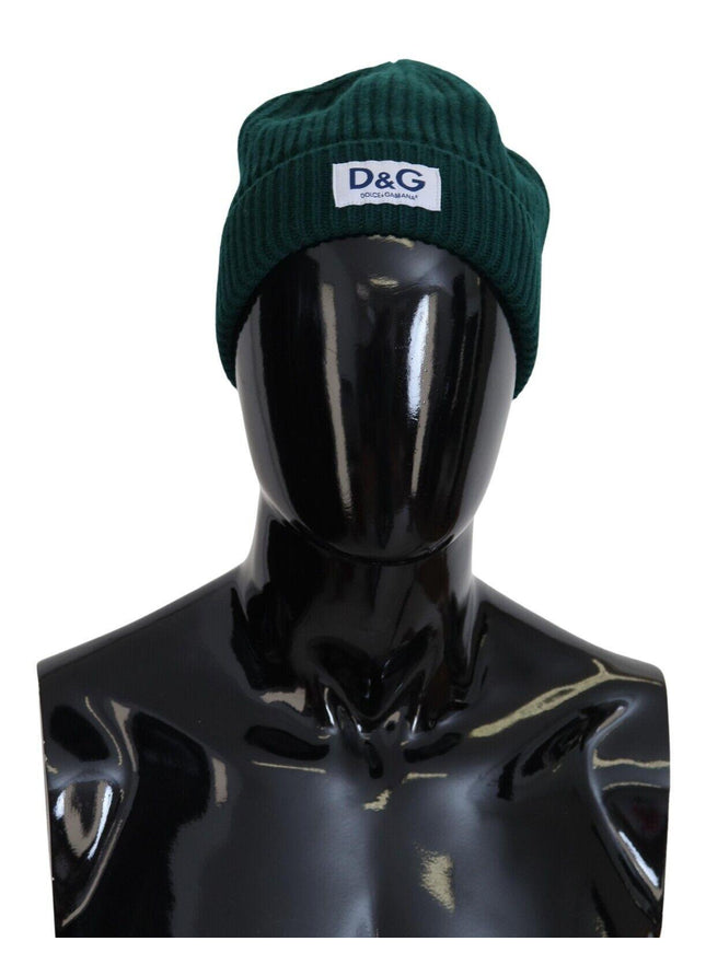Dolce & Gabbana Green Logo Beanie Men Wool Knit One Size Hat - Ellie Belle