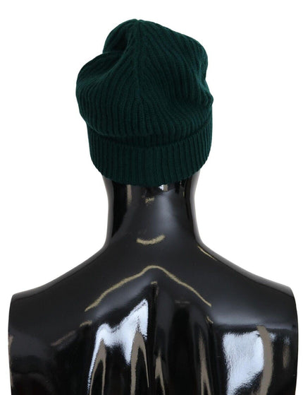 Dolce & Gabbana Green Logo Beanie Men Wool Knit One Size Hat - Ellie Belle