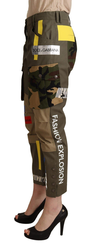 Dolce & Gabbana Green Military Cargo Trouser Cotton Pants - Ellie Belle