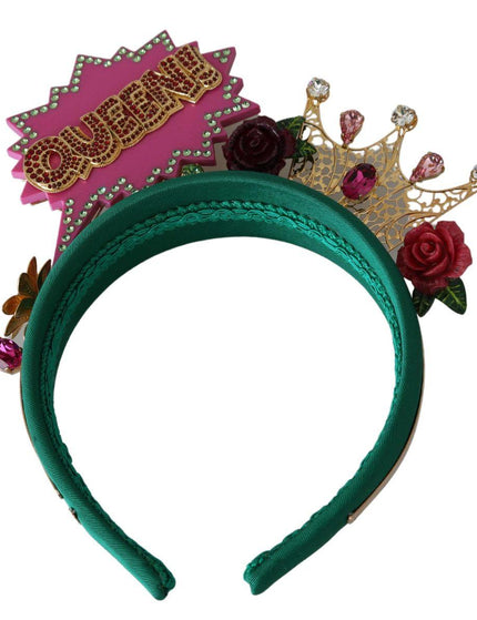 Dolce & Gabbana Green Pink Crystal FUMETTI CARTOONS Diadem Headband - Ellie Belle