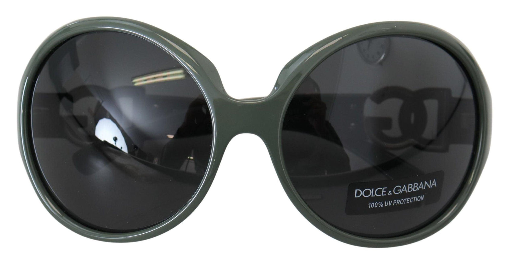 Dolce & Gabbana Green Plastic Frame Round DG Logo DG6030B Sunglasses - Ellie Belle