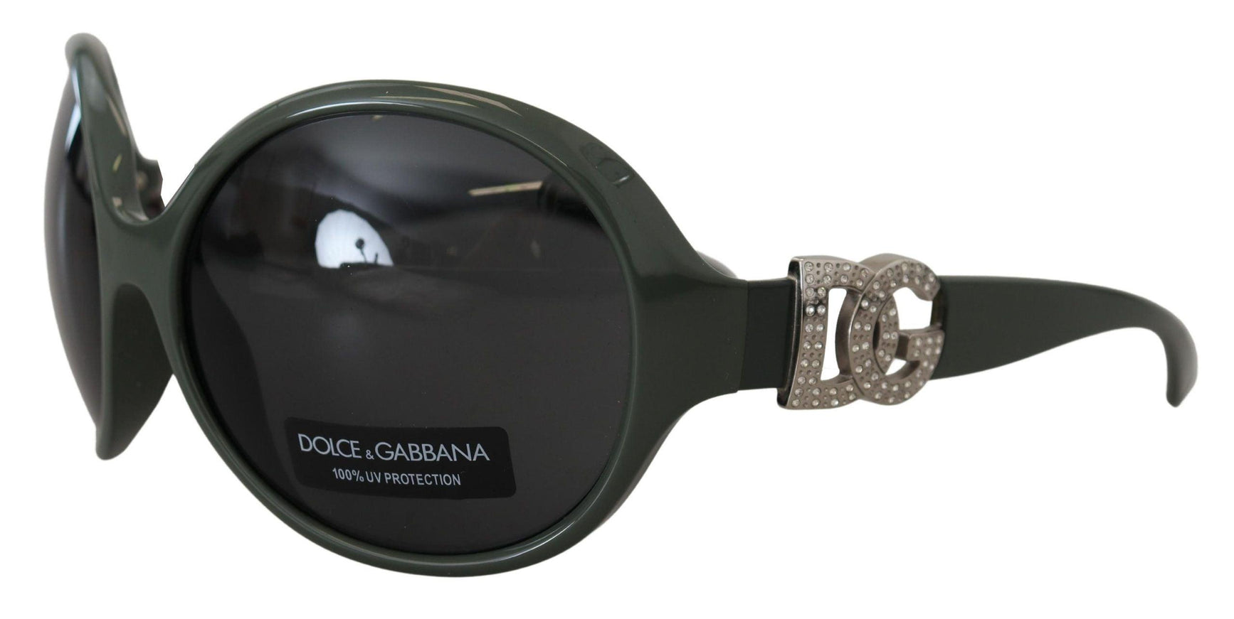 Dolce & Gabbana Green Plastic Frame Round DG Logo DG6030B Sunglasses - Ellie Belle