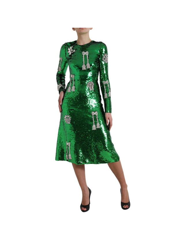Dolce & Gabbana Green Sequin Swarovski Crystal Dress - Ellie Belle