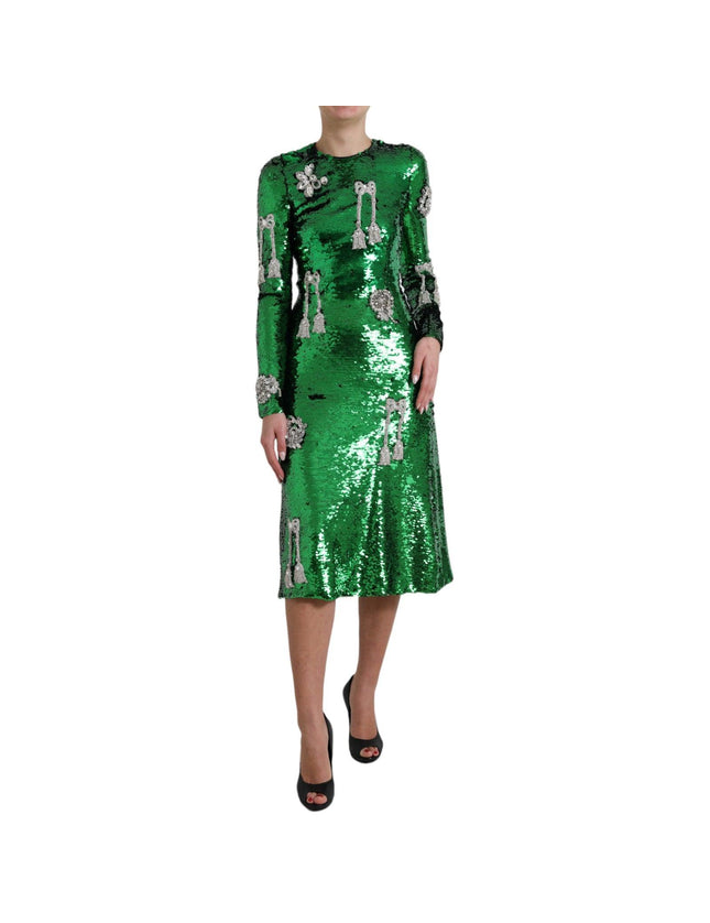 Dolce & Gabbana Green Sequin Swarovski Crystal Dress - Ellie Belle