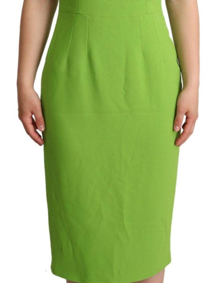Dolce & Gabbana Green Square Slim Sheath Mid Length Dress - Ellie Belle