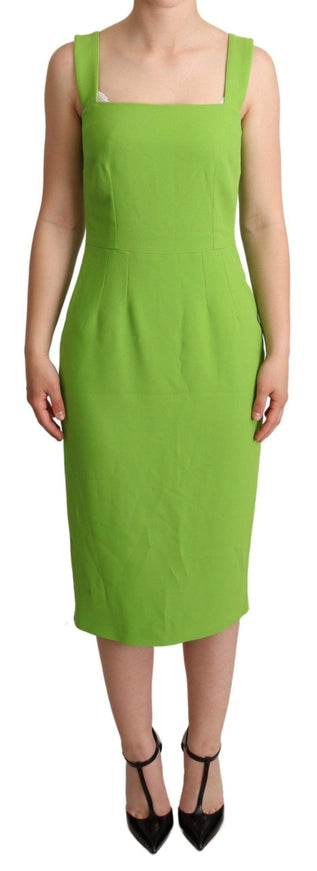 Dolce & Gabbana Green Square Slim Sheath Mid Length Dress - Ellie Belle