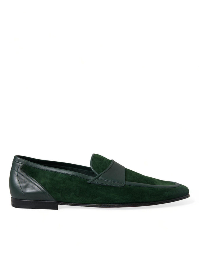 Dolce & Gabbana Green Velvet Slip On Men Loafer Dress Shoes - Ellie Belle