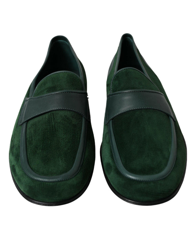 Dolce & Gabbana Green Velvet Slip On Men Loafer Dress Shoes - Ellie Belle