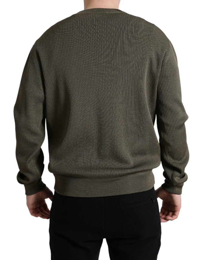 Dolce & Gabbana Green Viscose Crew Neck Men Pullover Sweater - Ellie Belle