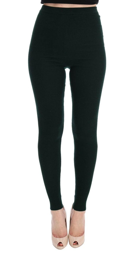 Dolce & Gabbana Green Wool Stretch Tights