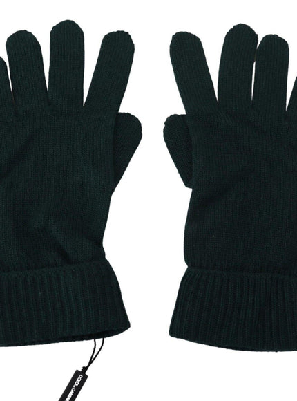Dolce & Gabbana Green Wrist Length Cashmere Knitted Gloves - Ellie Belle